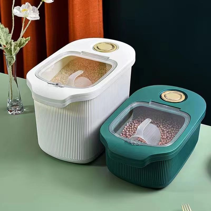 Luxury Rice Storage Container, Large Capacity Flour Cereals Storage Jars, Kitchen Plastic Rice Storage Bucket Luxury Rice Storage Container, Large Capacity Flour Cereals Storage Jars, Kitchen Plastic Rice Storage Bucket